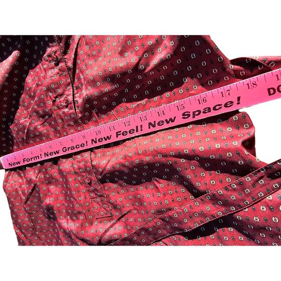 Vintage Schrader Sport Shirt 70s Dress with Sash Belt Size 14 Burgundy Red(499) - Picture 6 of 7